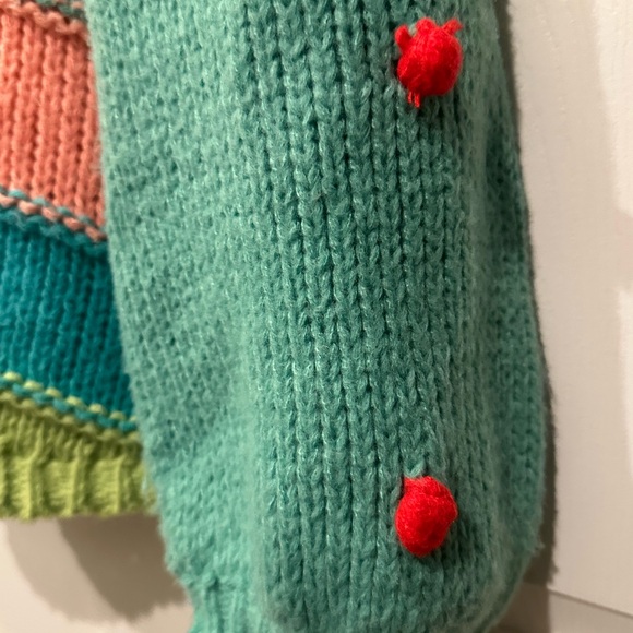 Umgee multi color pastel chunky knit sweater with sleeve pop detailing size M - Picture 6 of 12
